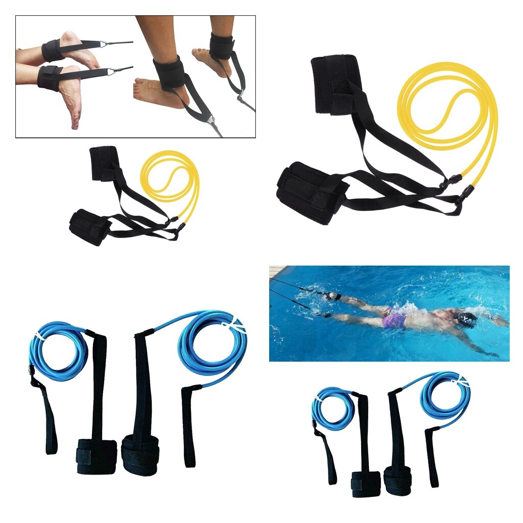 Swim Trainer Belt - Adult & Kids Resistance Band - Swimming Pool Training Aid Tether