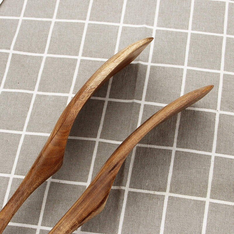 Houten spatel, houten wokspatel voor koken, handvat vierkante kop premium acacia houten keukenset