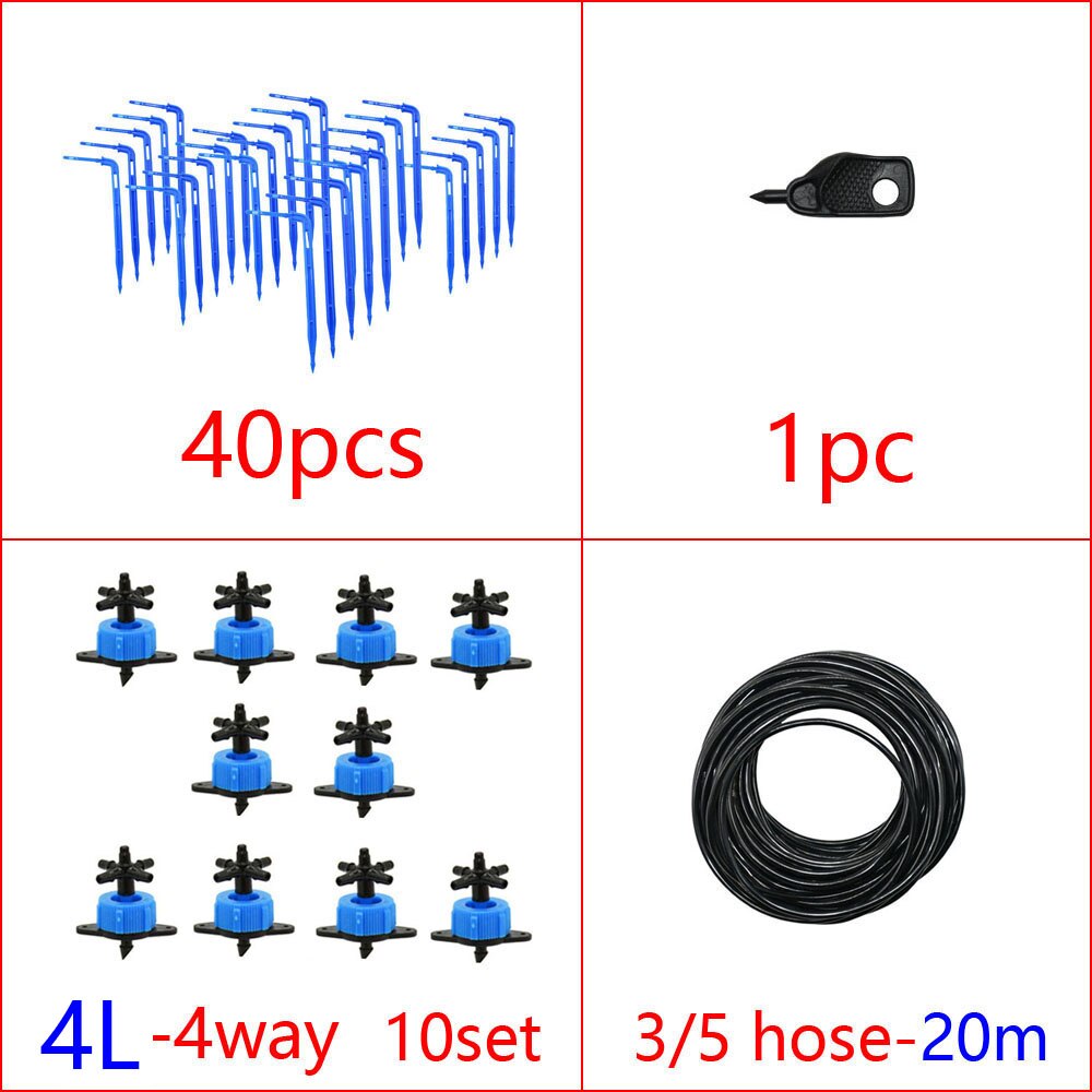 Greenhouse Drip Irrigation 2/4-Way Arrow Dropper Transmitter Irrigation Watering System With 2L/4L/8L Steady Flow Dripper: 4L x 4way