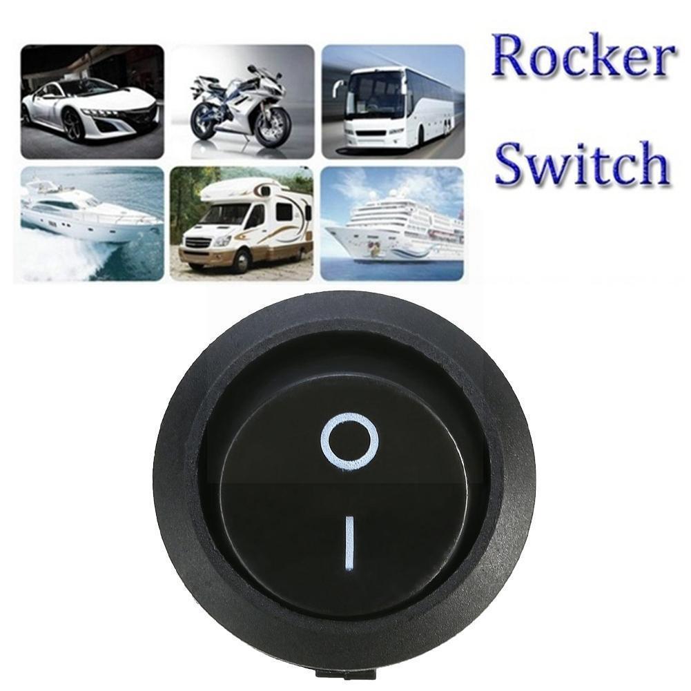 RV Switch Round Black 3 Pin SPST 3 Position ON-OFF-ON 125V 10A Switch ON-OFF 6A 250V 2 Position RV Boat Rocker For Caravan U9A7