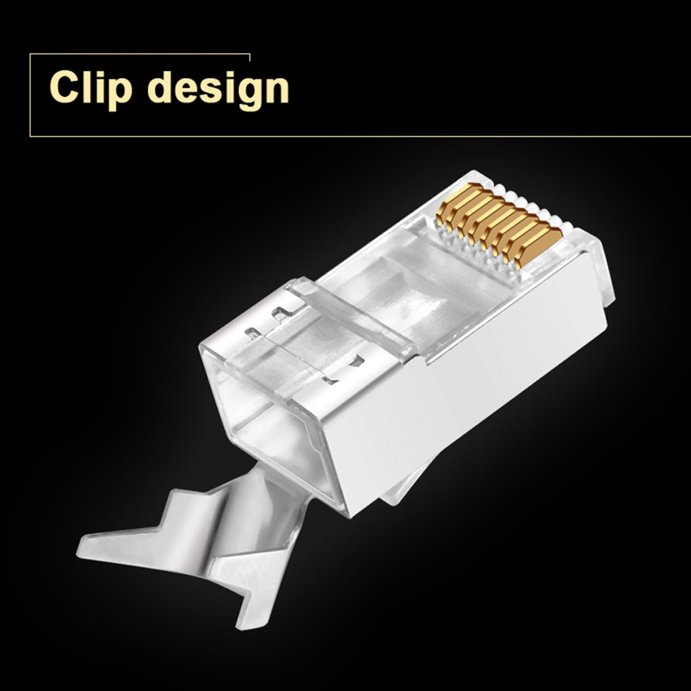 RJ45 Connector Network Cable Connector 1/10pcs Cat6a Cat7 RJ45 plug shielded FTP 8P8C Network Crimp Connectors