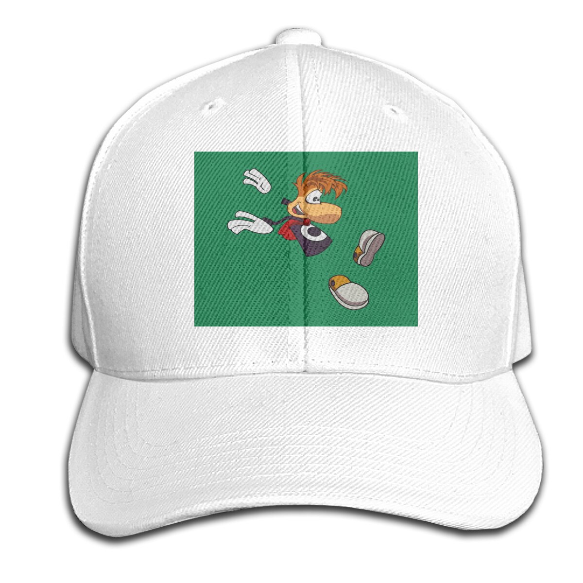 Rayman Retro - Rayman 3D Oversize Stijl Selling Kawaii Goedkope Prijs Geïnteresseerd Foto 'S Afdrukken Cap Hoed: White