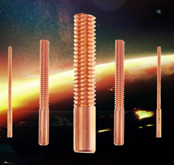 5pcs M3*40*60mm Right-handed Copper Thread Electrode Tungsten Copper Attack Red Copper Spark Discharge Electrode