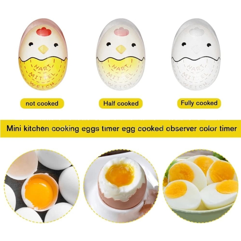 Cartoon Soft Hard Boiled Egg Timer Egg Color Changing Indicators Egg Temperature Observer Plastic Boil Eggs Thermometer