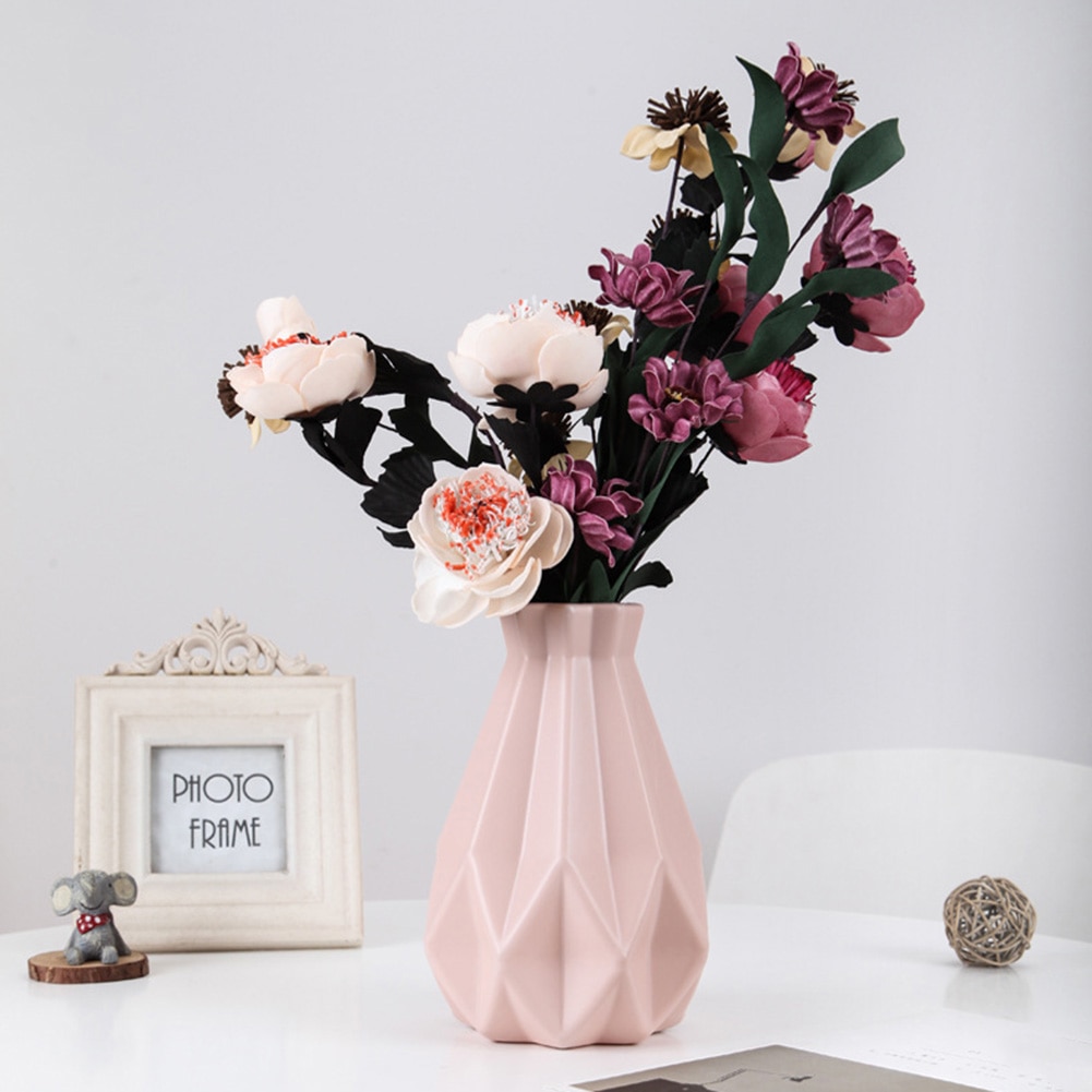Kunststoff Vase zerschmettern-nachweisen Blumentopf Vase Moderne Studie Flur Hochzeit Dekor Blumentopf Einfache Einzigartige Vase für dekorieren