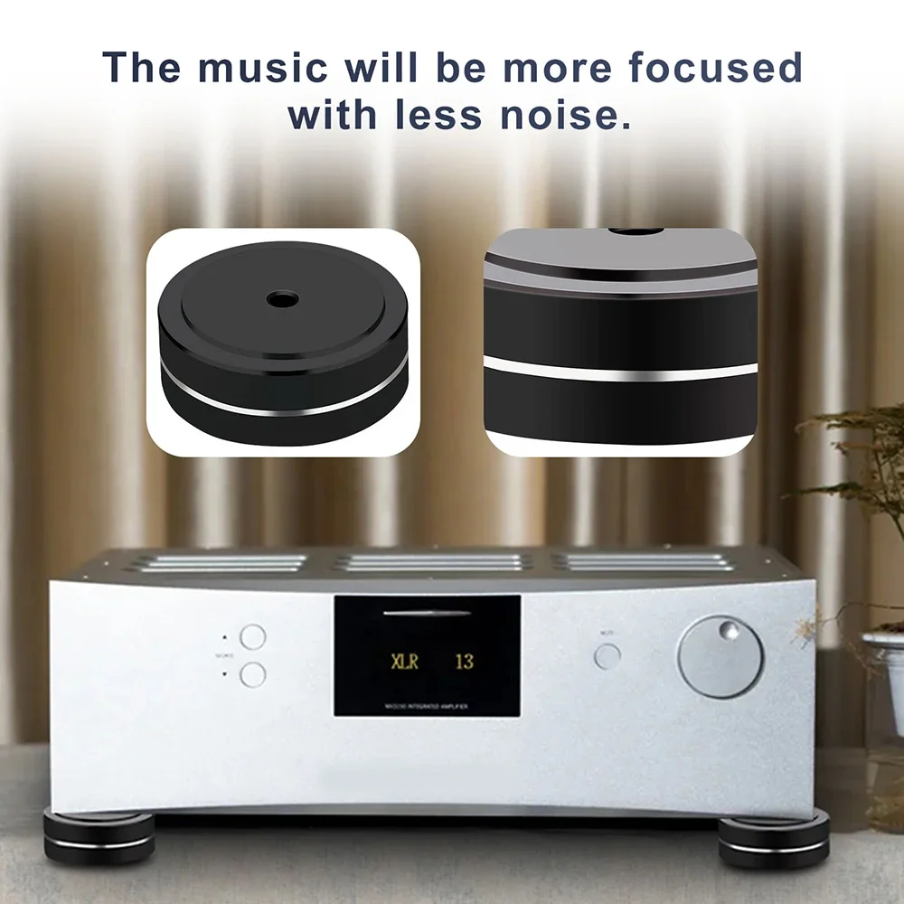 SP4010 HiFi 4Pcs 40x20mm AMP Speaker Aluminum gold solation Feet Pad Use For Turntable DAC Stereo Audio Speaker Amplifier silver
