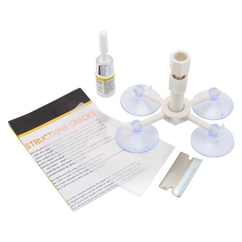 Windshield Repair Kits DIY Car Window Repair Tools Glass Scratch Windscreen Crack Restore Window Car glass repair kit: White