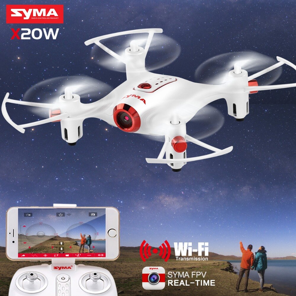 SYMA X20W Mini Drone WIFI Camera FPV Real Tijd Transit RC Dron Quadcopter 2.4G 4CH 6-aixs Gyro Vlucht Plan Controle Vliegtuigen