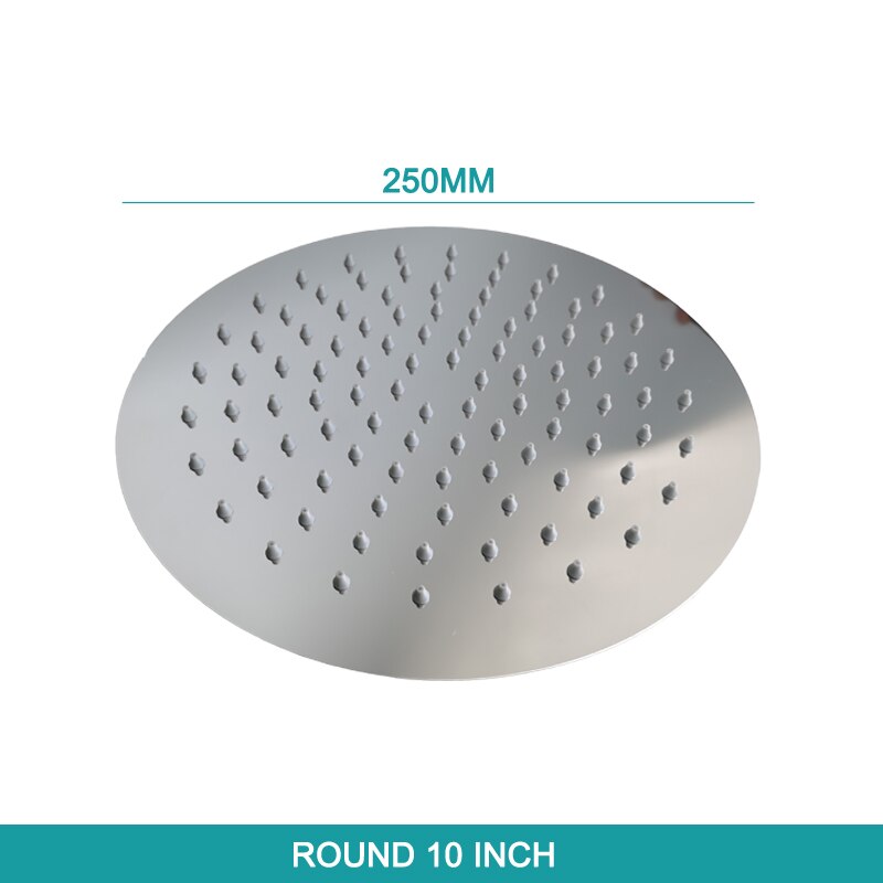 Overhead Shower Arm Head Shower Chrome Plated Big Square Round SUS304 Stainless Steel Modern Indoor Outdoor: DS0001CP-86