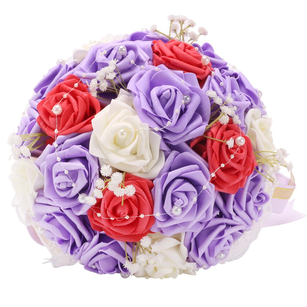 Billig pe rose diamant brudebuket blå bryllupsbuket festartikler buket  pe022x