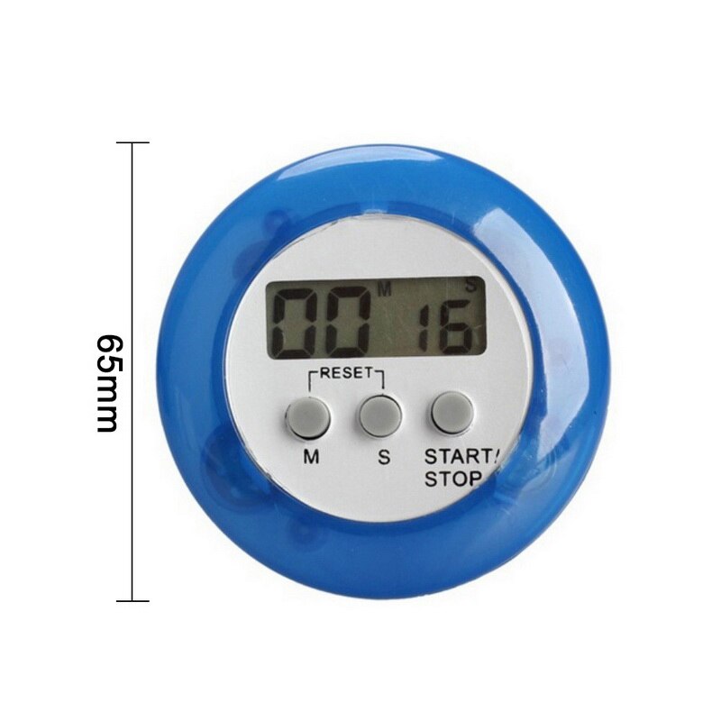 1pc Multi Color Plastic Kitchen timer Round Electronic Timer Kitchen Countdown Timers Alarm Kitchen Timer: blue
