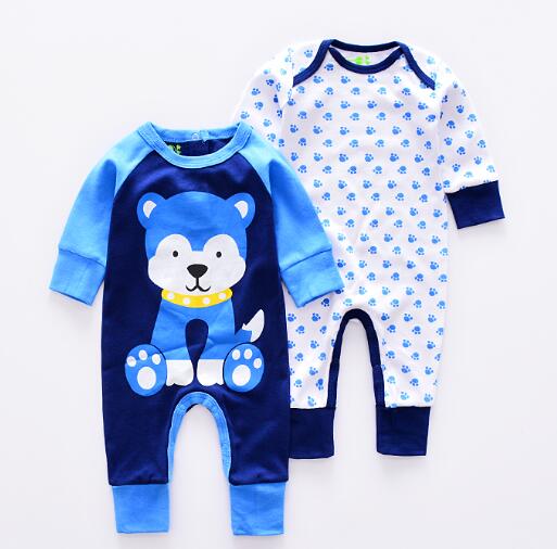 Langærmet baby bukser baby drenge jumpsuit nyfødt tegneserie dyre bukser spædbarn rompers baby piger jumpsuit 2 stk/sæt