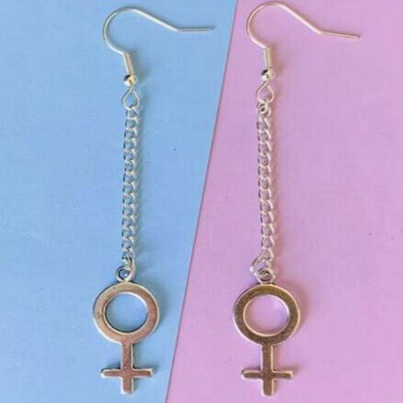 Mode Vrouwelijke Feministische Symbool Venus Dangle Ear Oorbellen Haak Punk Goth Oorbel Vrouwen Vintage Sieraden Pendientes Party: tassel Symbol