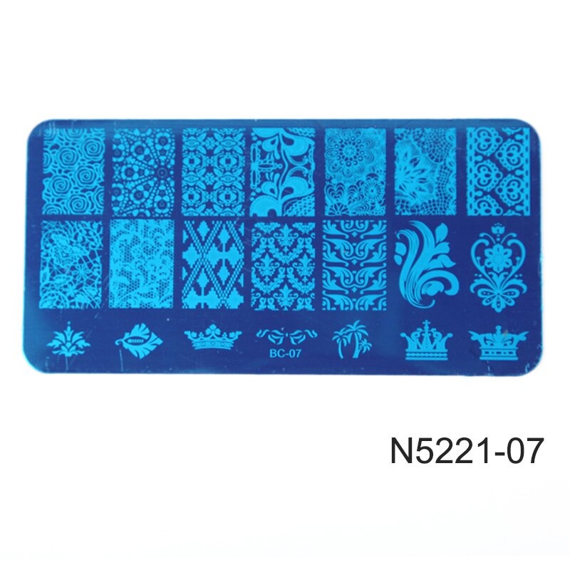 Gelfavor-Placa de estampado para manicura, Gel transparente, sello de silicona, molde para sello, acero inoxidable, esmalte de uñas de Gel UV: N522107