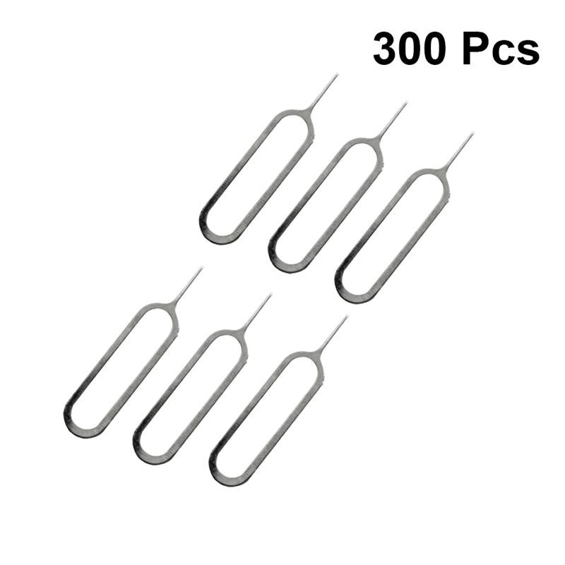 300pcs Sim Card Tray Pin Ejecting Removal Needle Opener Ejector for Mobile Phone Smartphone (Silver)