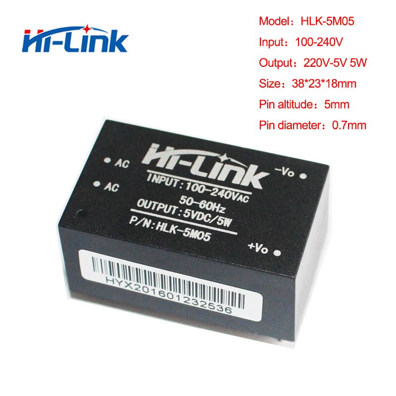 Original Hi-Link converter ac dc step down switch 5V power supply module HLK-5M05