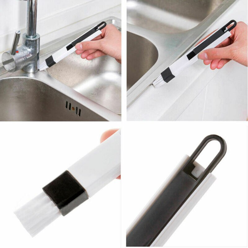 Multipurpose Praktische Raam Deur Toetsenbord Groove Reinigingsborstel Cleaner Stoffer 2 In 1 Huishouden Schoonmaken Tool Willekeurige Kleur