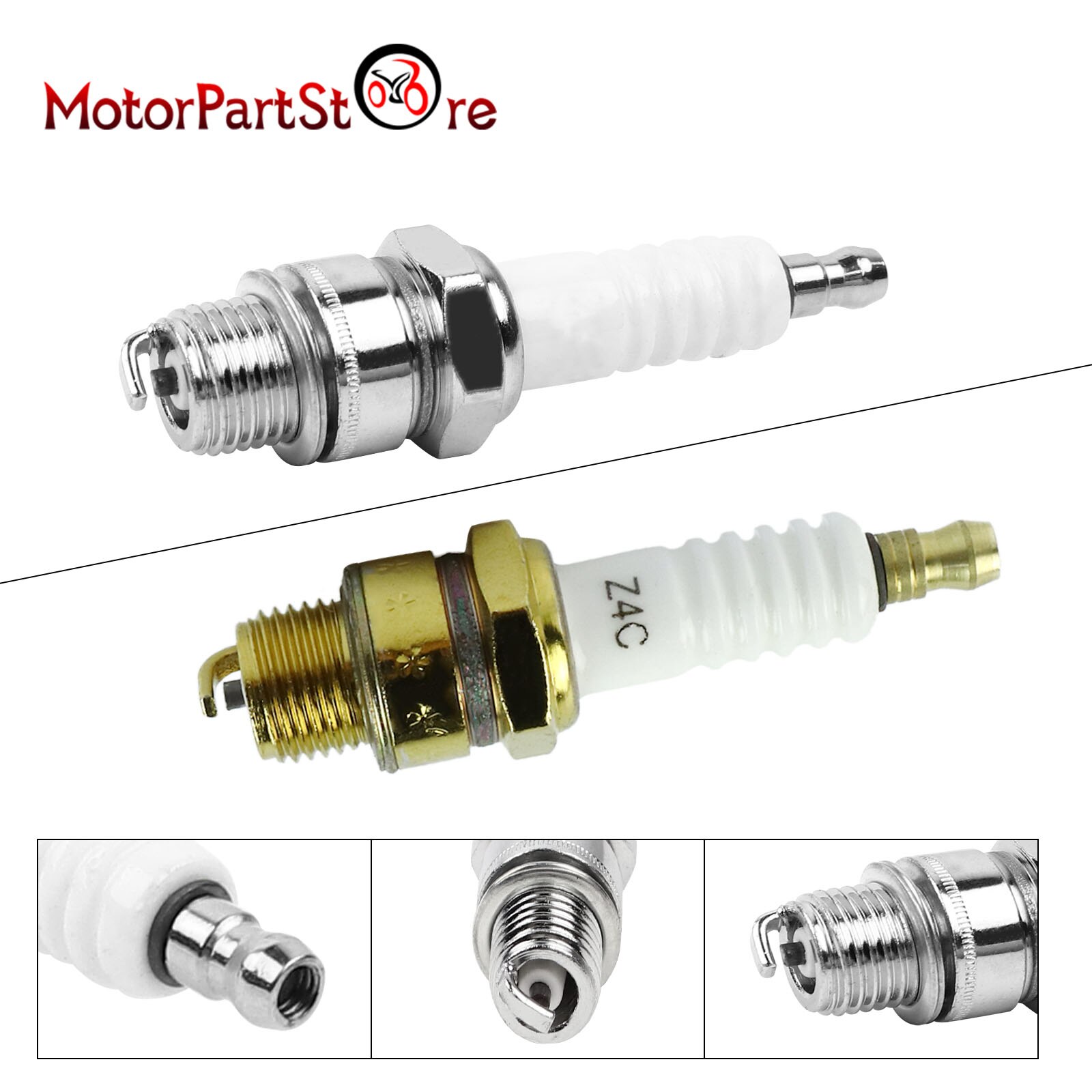QAZAKY 10 Stück Zündkerzen Z4C Für 49cc–80cc 2-Takt-Motoren – Passend Für Moped, Roller, Motorisiertes Fahrrad (JOG50, DIO50, Suzuki U.a.).
