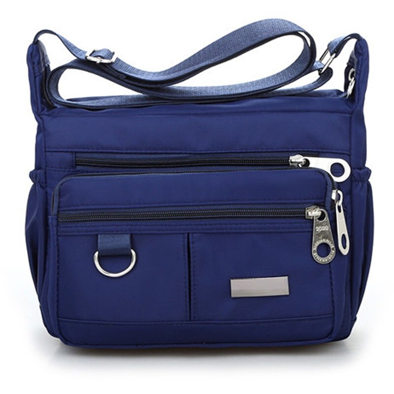 Vrouwen Schoudertas Waterdichte Nylon Messenger Bag Casual Schoudertas Grote Capaciteit Mode Handtas Dame Messenger Bag: Dark blue