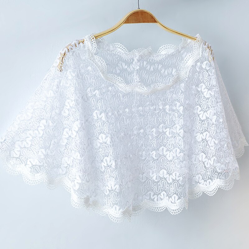 Bolero de encaje para mujer, capa blanca corta para boda, vestido de noche, chal, Bolero, chal de encaje