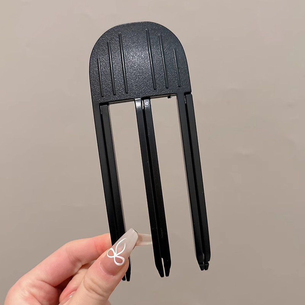 1/2Pcs Simple Fluffy Hair Roots Clips No Heat High Vertex Hair Curler Styling Fluffiness Women Men Volume Wind Sculpting Comb: black
