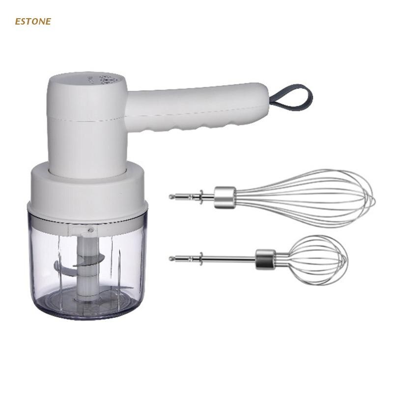 Wireless Electric Handheld Hand Mixer Frappe Milk Coffee Egg Frother Grinder Home House Dining Food Processor Tools 425B: White