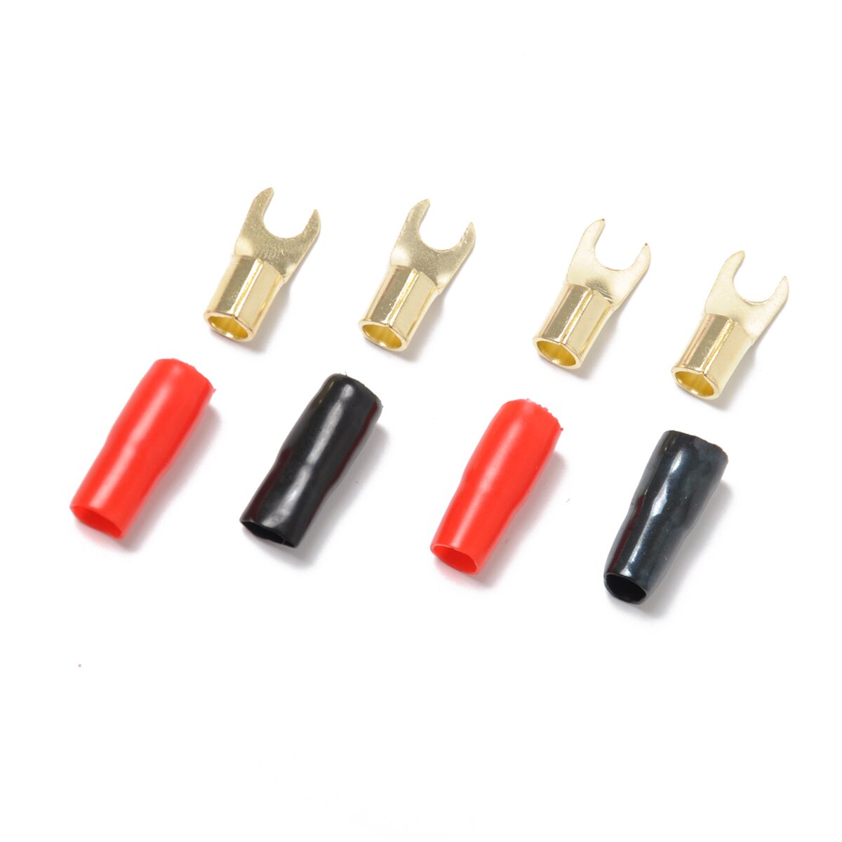 Koperen Vergulde 8 Ga Strip Spade Vork Adapters Connectoren Stekkers Crimp Barrière Spades Voor Luidsprekerkabel Kabel Terminal Plug