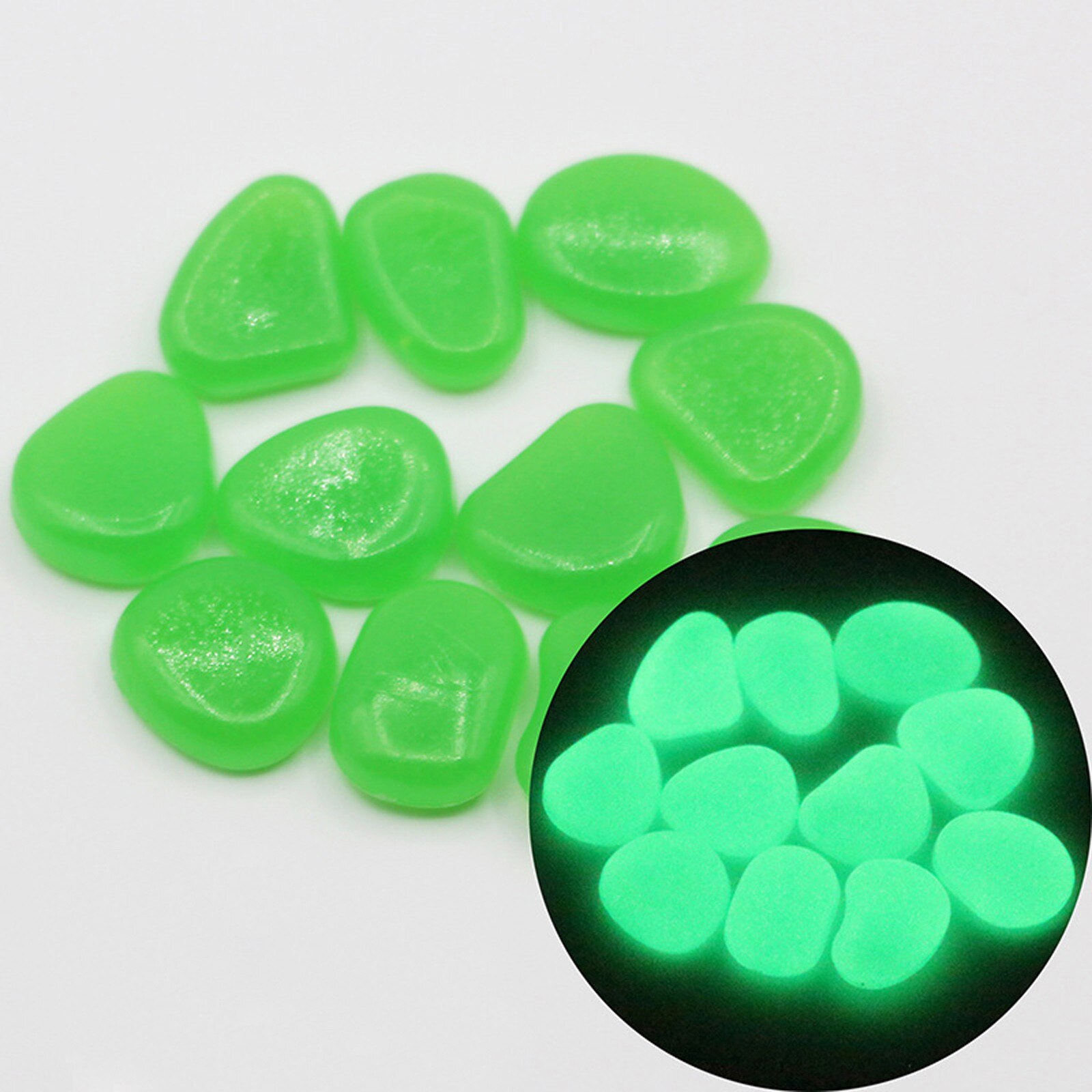50PC DIY Decorative Luminous Stones For Yards Lawns Walkways Garden Plants Artificial Pebble Lawn Garden Yard Decoration: D