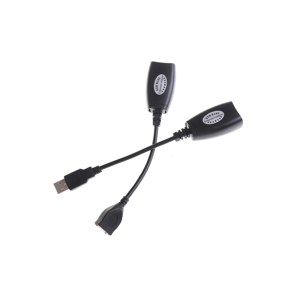 USB 2.0 Male To Female Cat6 Cat5 Cat5e 6 Rj45 LAN Ethernet Network Extender Extension Repeater Adapter Converter Cable