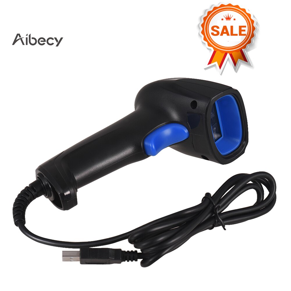 Aibecy Handheld CCD Barcode Scanner Automatic USB Wired 1D Bar Code Scanner Reader for Mobile Payment Computer Screen Scan