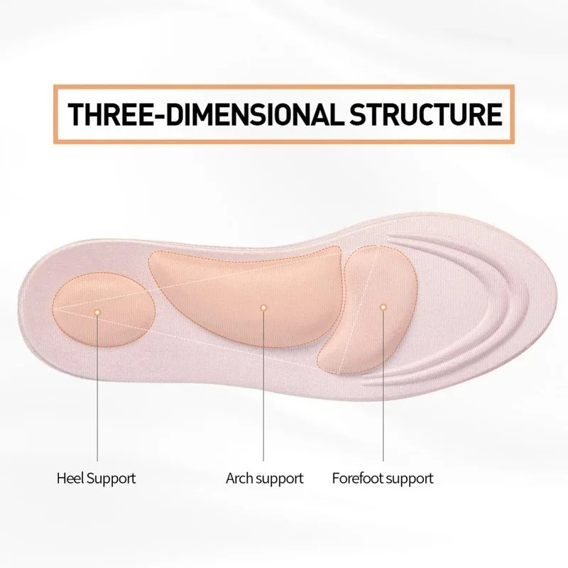 Plantillas ortopédicas de espuma viscoelástica 4D con soporte para el arco para mujeres y hombres - Almohadilla deportiva para caminar para aliviar la fascitis plantar
