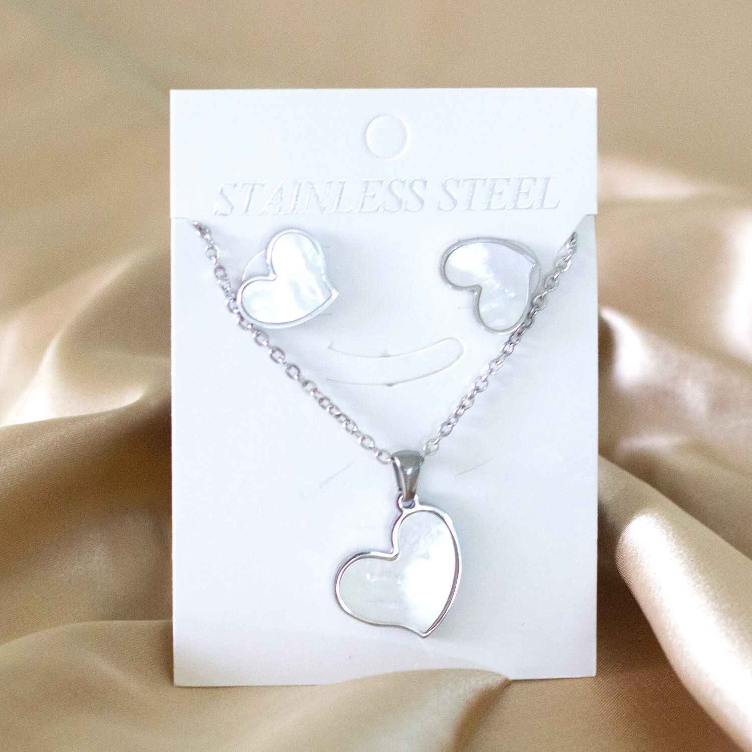 Luxukisskids Hart Sieraden Set Rvs Kettingen Sets Voor Vrouw Hart Choker Ketting Oorbellen Sieraden Sets Bijoux Femme