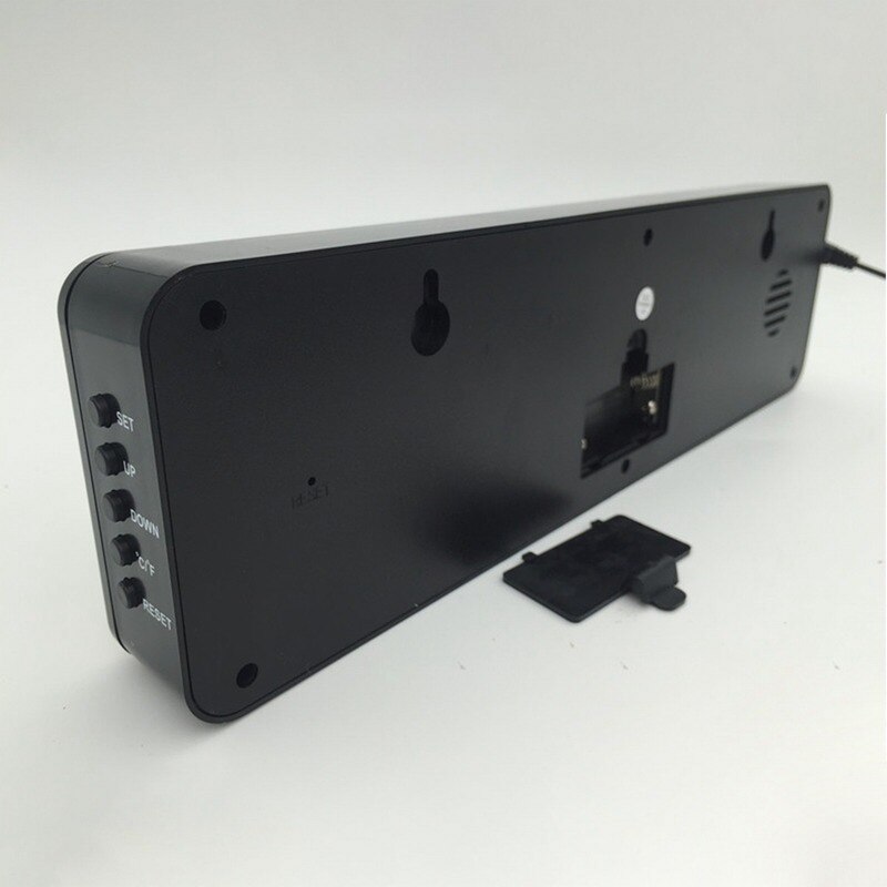 USB Electronic LED Digital Wall Clock With Temperature Humidity Display Clocks Wall Clock White Blue Green Red For AAA Battery