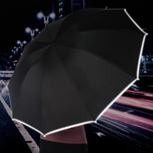 Winddicht Paraplu Automatische Reverse Paraplu Met Reflecterende Streep 3 Vouwen Business Sterke Paraplu Regen Mannen Auto Parasol