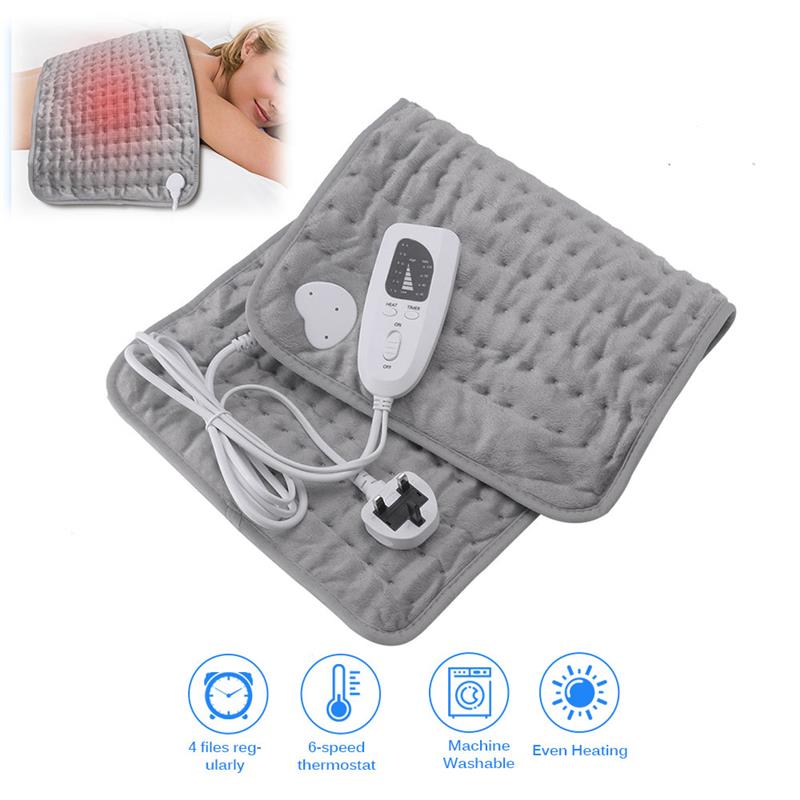 1pc Physiotherapy Heating Pad Electric Blanket Fast Relief Pain Relax Muscle Temperature Dim Damp Dry Heat Therapy Abdomen: UK Plug