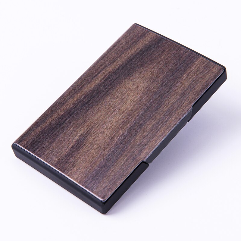 ZOVYVOL Metall Visitenkarte Kasten Name Karte fallen RFID Sperrung Clever Brieftasche Verschiedene aufbringen Kreditkarte Halfter: 213 Pecan Wooden