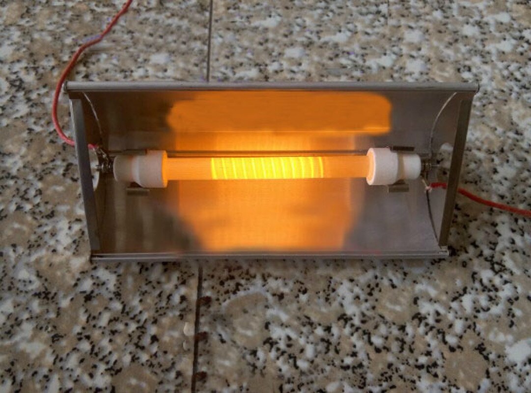 1Stck einzigen rohr heizstrahler badezimmer ofen innen zubehör infrarot quarz malen backofen Aluminium reflektor