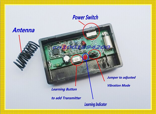 Dc1.5v vibrator rf trådlös fjärrkontroll vibratorpåminnelser momentana 315/433 1ch (2ch 3ch 4ch 6ch 8ch )  justeras med bygel