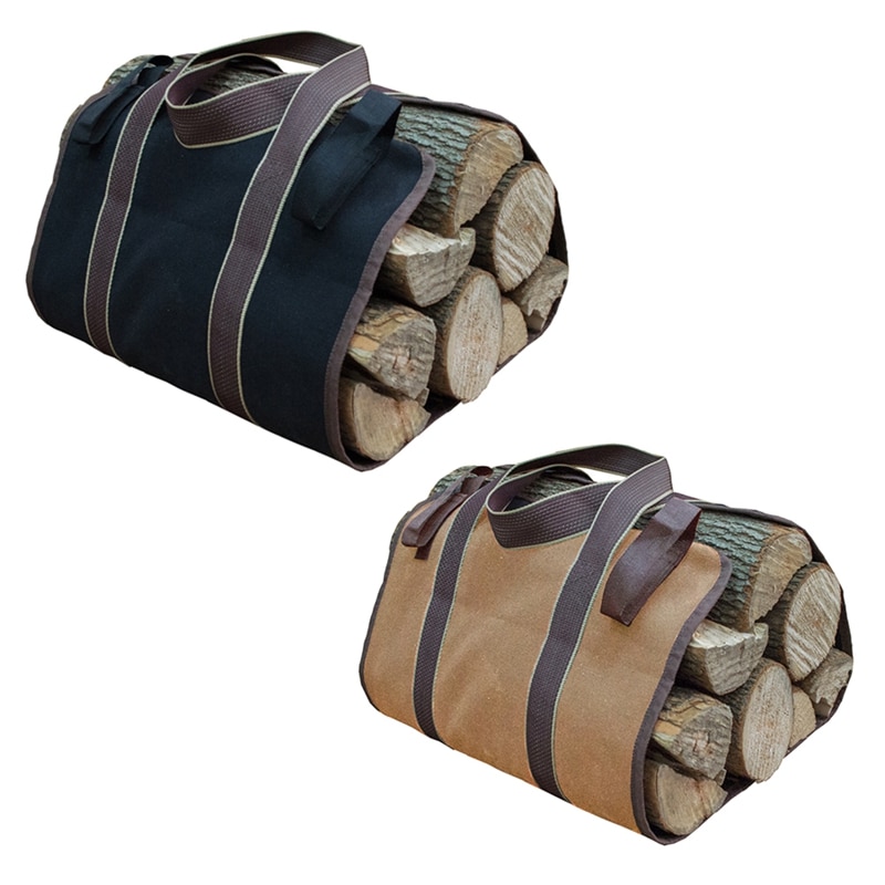 Supersized Canvas Firewood Wood Carrier Bag Log Camping Outdoor Holder Carry Storage Bag Firewood Carrier