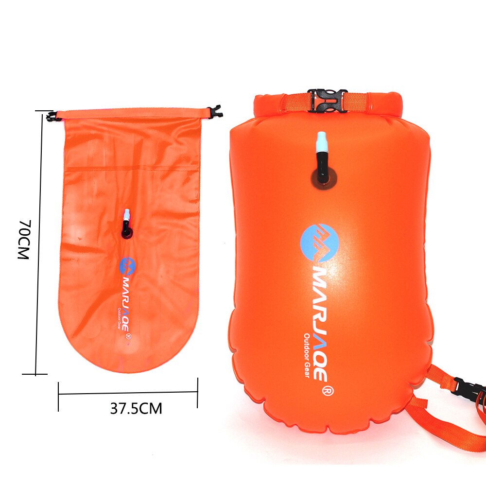 Svømning bøje svømning livreddende bøjer oppustelige flyde taske sikkerhed flydende luft tør taske slæb flyde drivende signal airbag: Stor orange 70cm