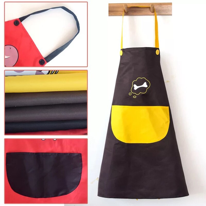 PVC Wasserdichte frauen Schürze Küche Restaurant Kochen Karikatur hund Lätzchen Schürzen 72*68 cm