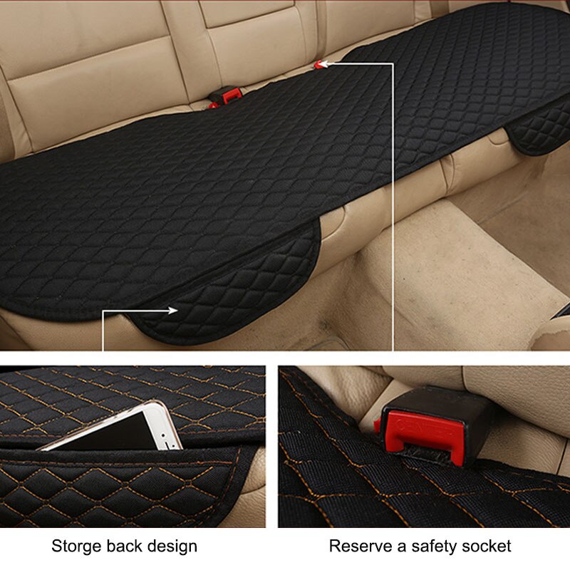KANGLIDA Flax Car Seat Cover Protector Front Rear Seat Back Cushion Pad Mat with Backrest for Auto Automotive interior Truck Suv