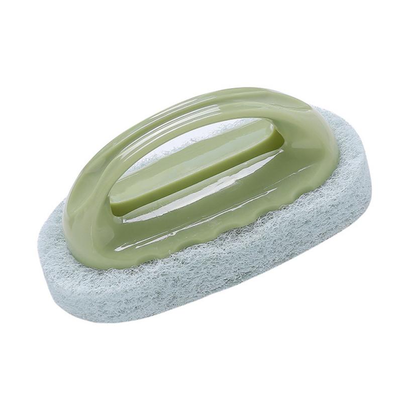 Magic Sponge Cleaning Kitchen Strong Decontamination Bath Tile Brush with Handle Kitchen Bathroom Cleaning Sponges Tools: 02