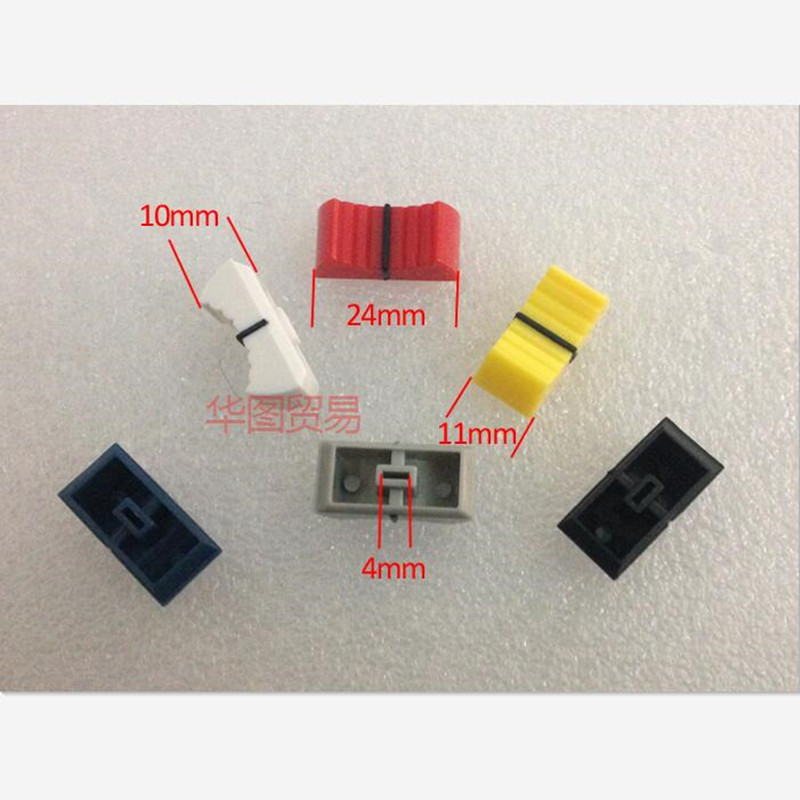 12 Stuks Mixer Rechte Schuifdeuren Potentiometer Knop Cap Fader Plastic Cap Boring 4Mm/Voor Yamaha MG166CX-USB MG206C-USB Cap cove