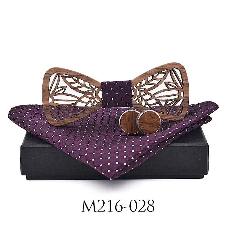 ZDJMEITRXDOOW holz fliege einstellen und Taschentuch Bowtie Krawatte Cravate Homme Noeud Papillon Mann Corbatas hombre Pajarita: einstellen-028