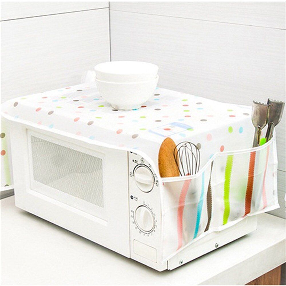 Kitchen Tool Home Waterproof Oil Dust Double Pockets Microwave Oven Cover Home Decoration Bedroom Living Room Parlor Decoration