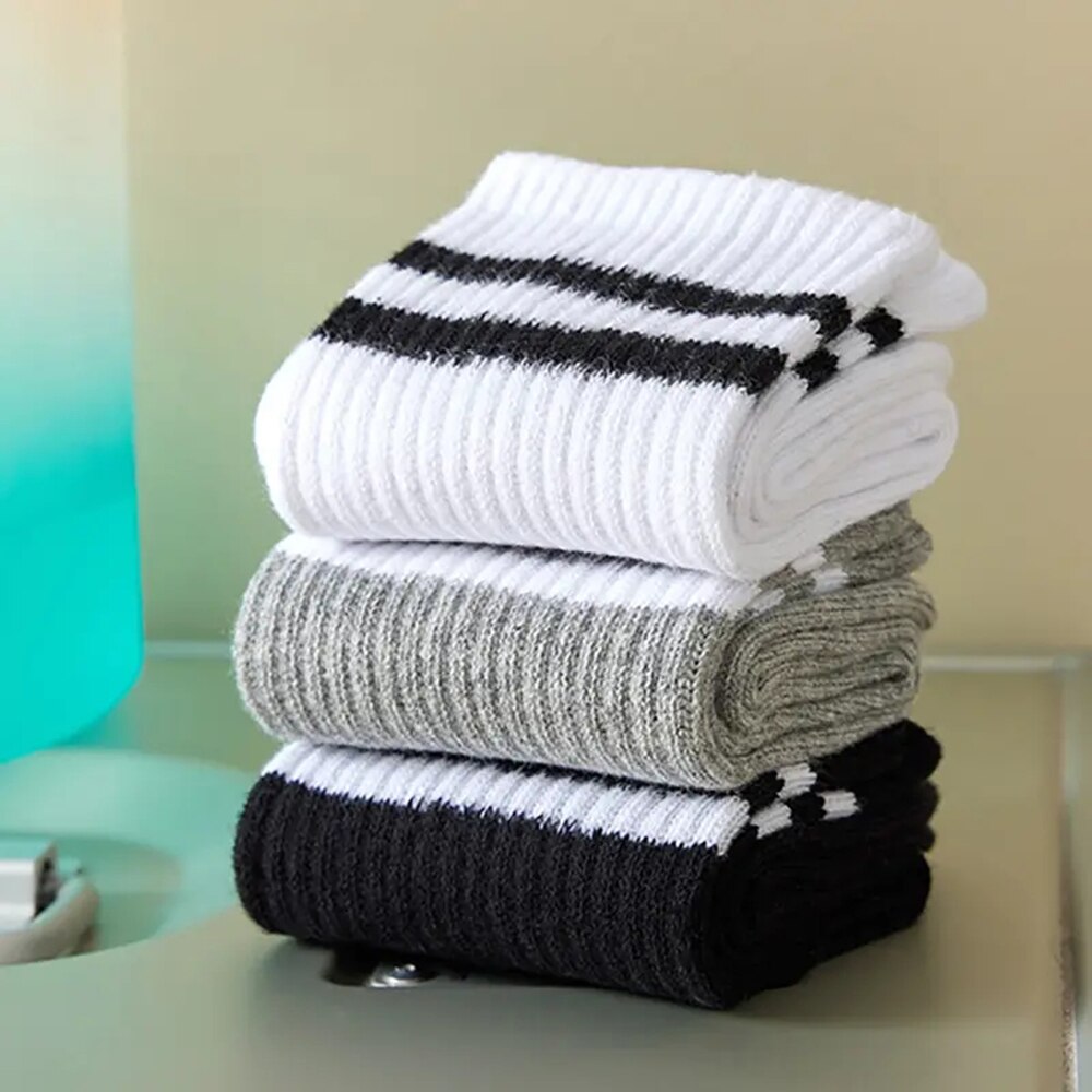 6/12 pares de calcetines medios para mujer Color sólido transpirable cómodo en otoño invierno absorbente de sudor calcetines casuales de deportes