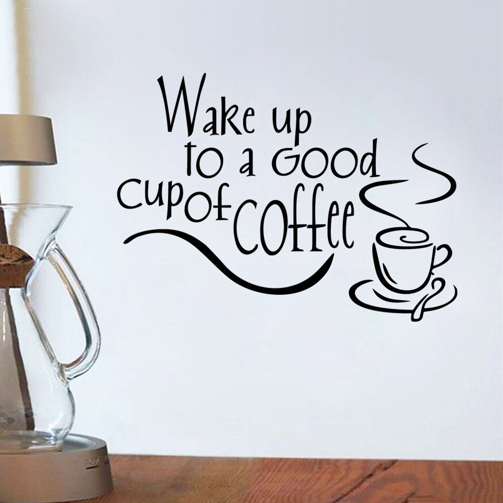 Wall Stickers Coffee Mugs Tea Coffee Beautiful Art Decal Vinyl Kitchen Restaurant Pub Decor