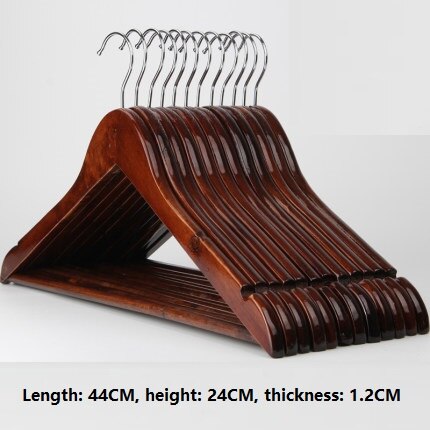 10 Teile/satz Erwachsene extra-Große Feste Holz und Metall Haken Holz KleiderbüGel Mit Kerben Nicht-Unterhose Metall Haken für Kleidung W2760