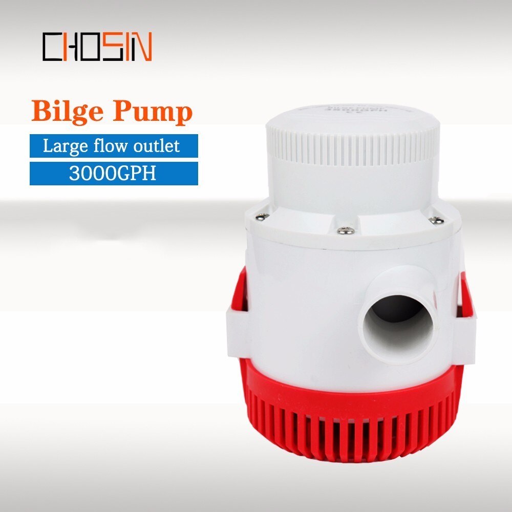 3000GPH Large Flow Dc 12v 24v Bilge Pump Electric Water Pump For Boats Accessories Marin,submersible Boat Water Pump 12 24 Volt